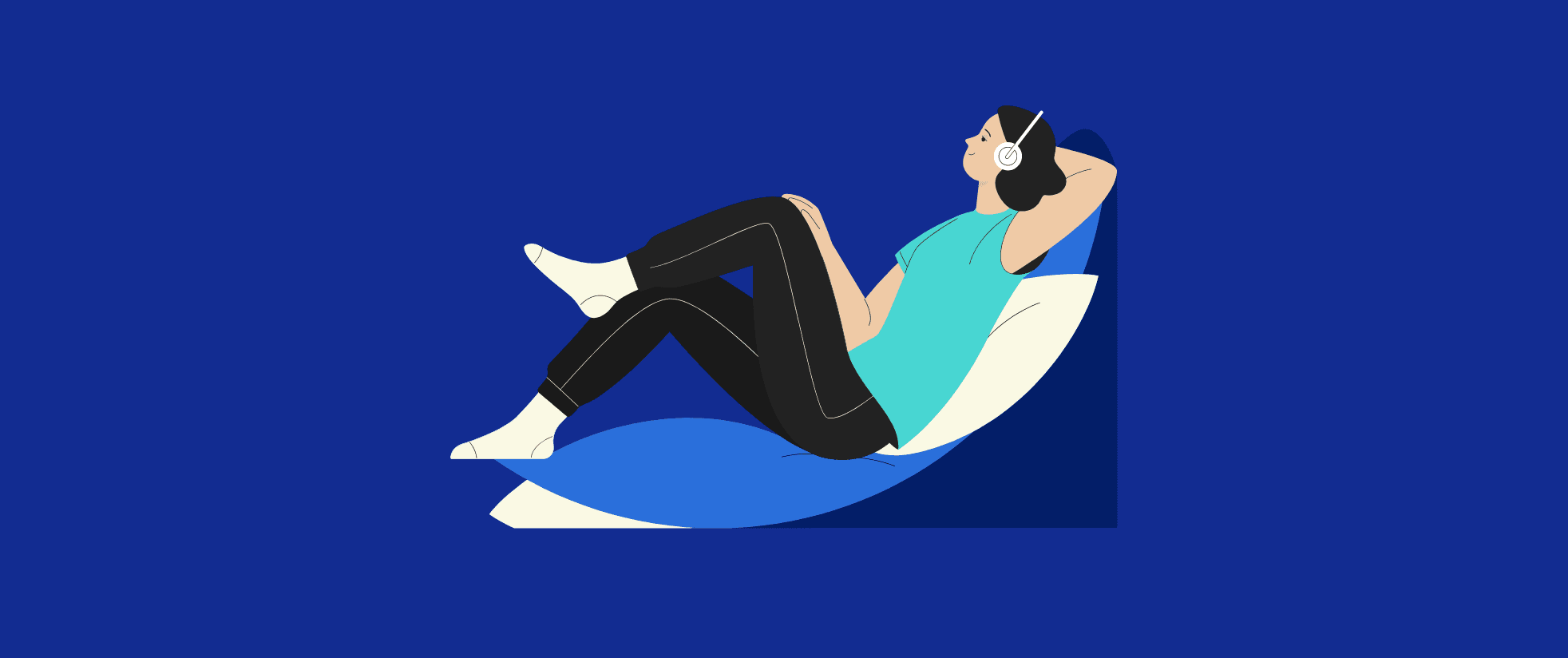 Illustration of a person relaxing in an energy-efficient home, using Procode smart meter data to identify energy-saving measures.